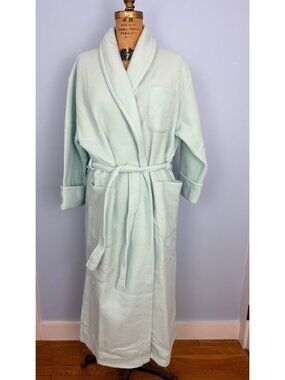 Vintage Blair Mint Green Fleece Robe With Pockets & Tie Belt Size SML Deadstock